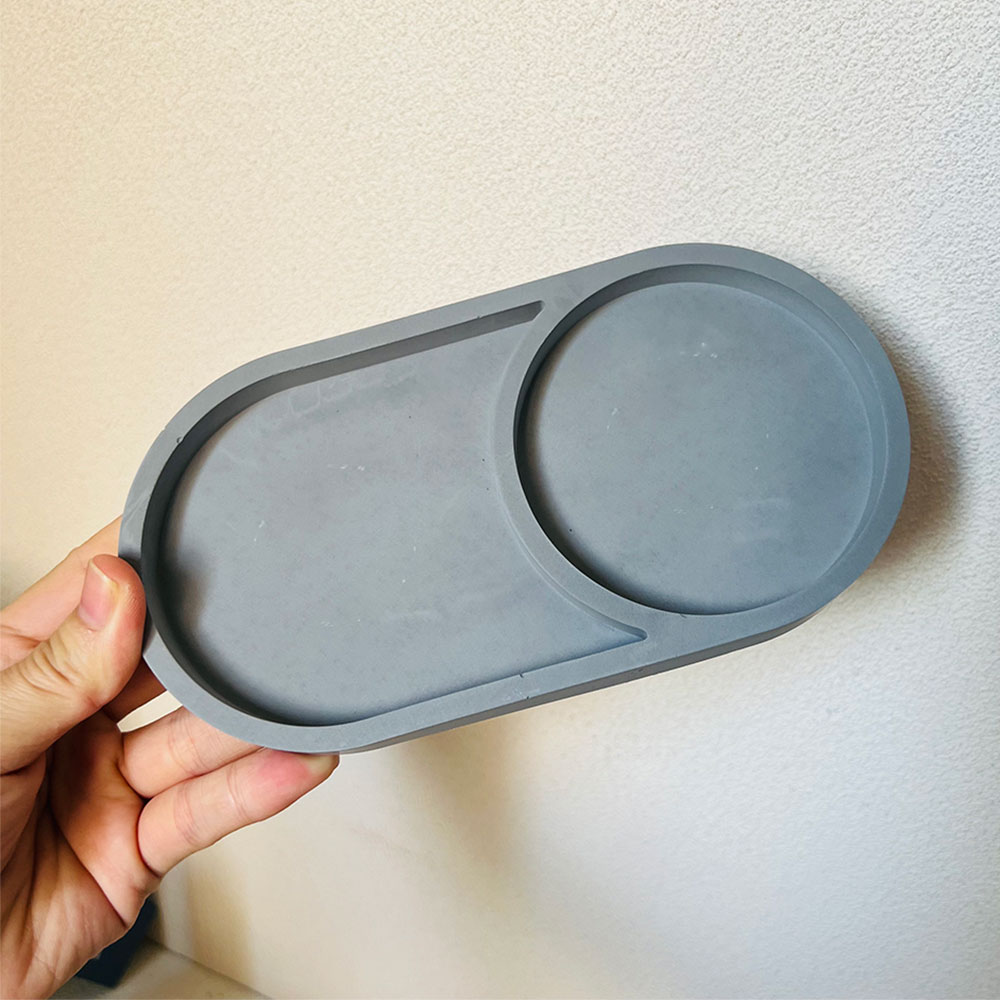 Coaster Mold Round - Oval Storage Tray Concrete Mold Trinkets