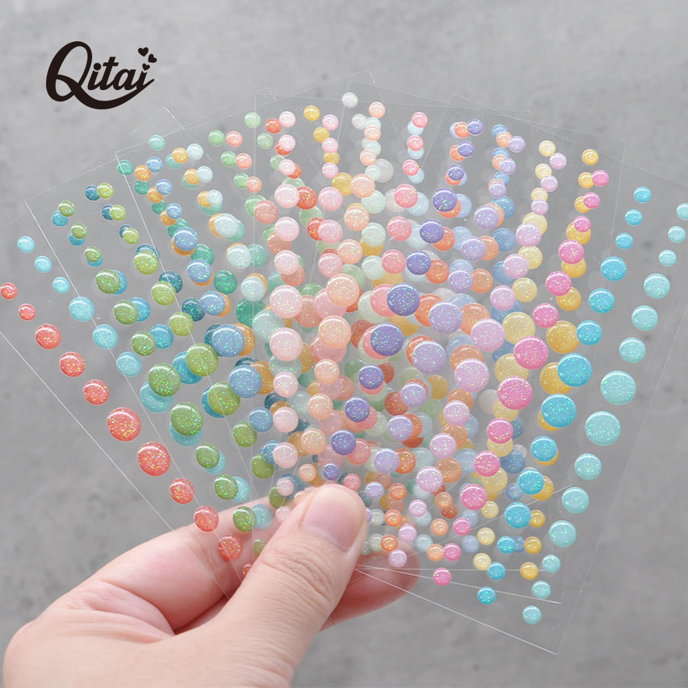 Resin Glitter Pack - Enamel Dots Sticker 6PCS/SET Scrapbooking Sparkle