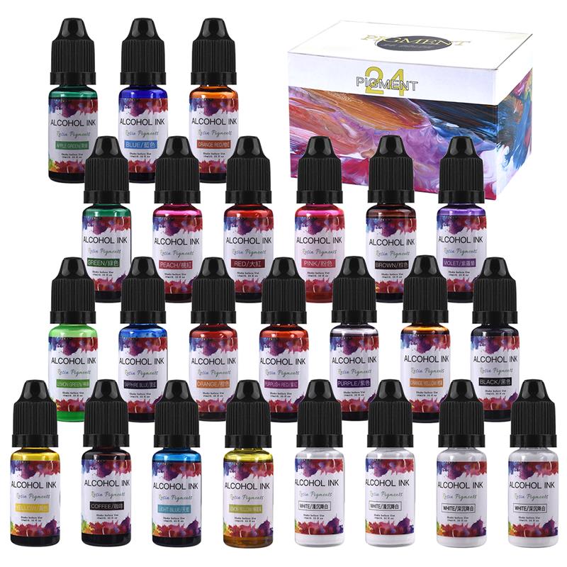 24 Color/Set 10ml  Resin Pigme - Resin Dye Alcohol incelemesi ve fiyatı