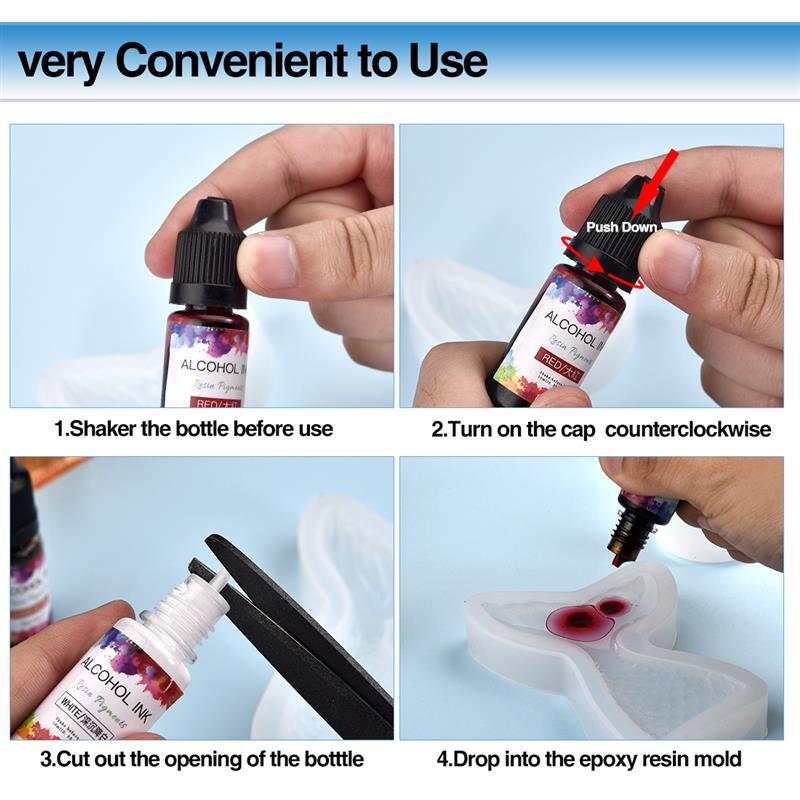 24 Color/Set 10ml  Resin Pigme - Resin Dye Alcohol incelemesi ve fiyatı