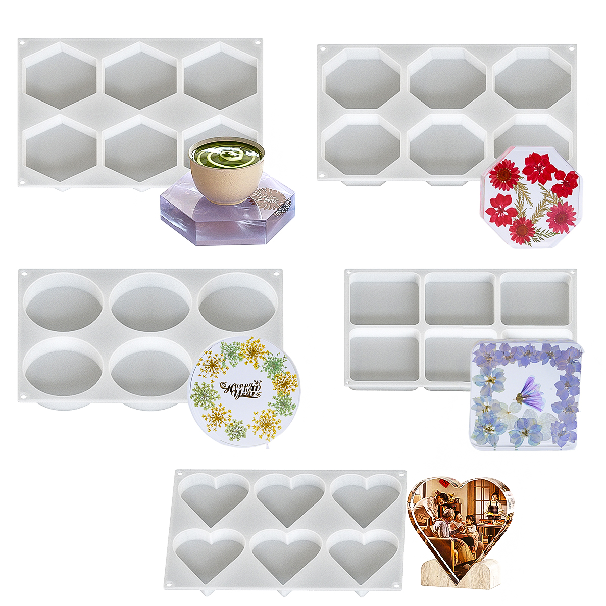 6 Holes Coaster Silicone Mold  - Coaster Mold Round incelemesi ve fiyatı