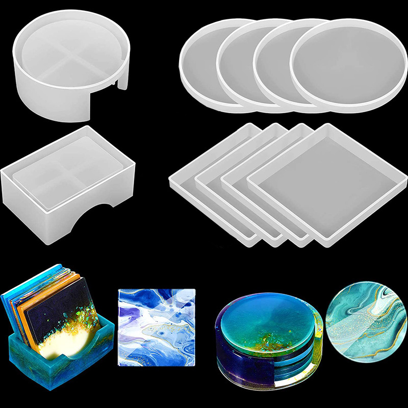 5Pcs/Set DlY Epoxy Resin Cup C - Coaster Mold Round incelemesi ve fiyatı