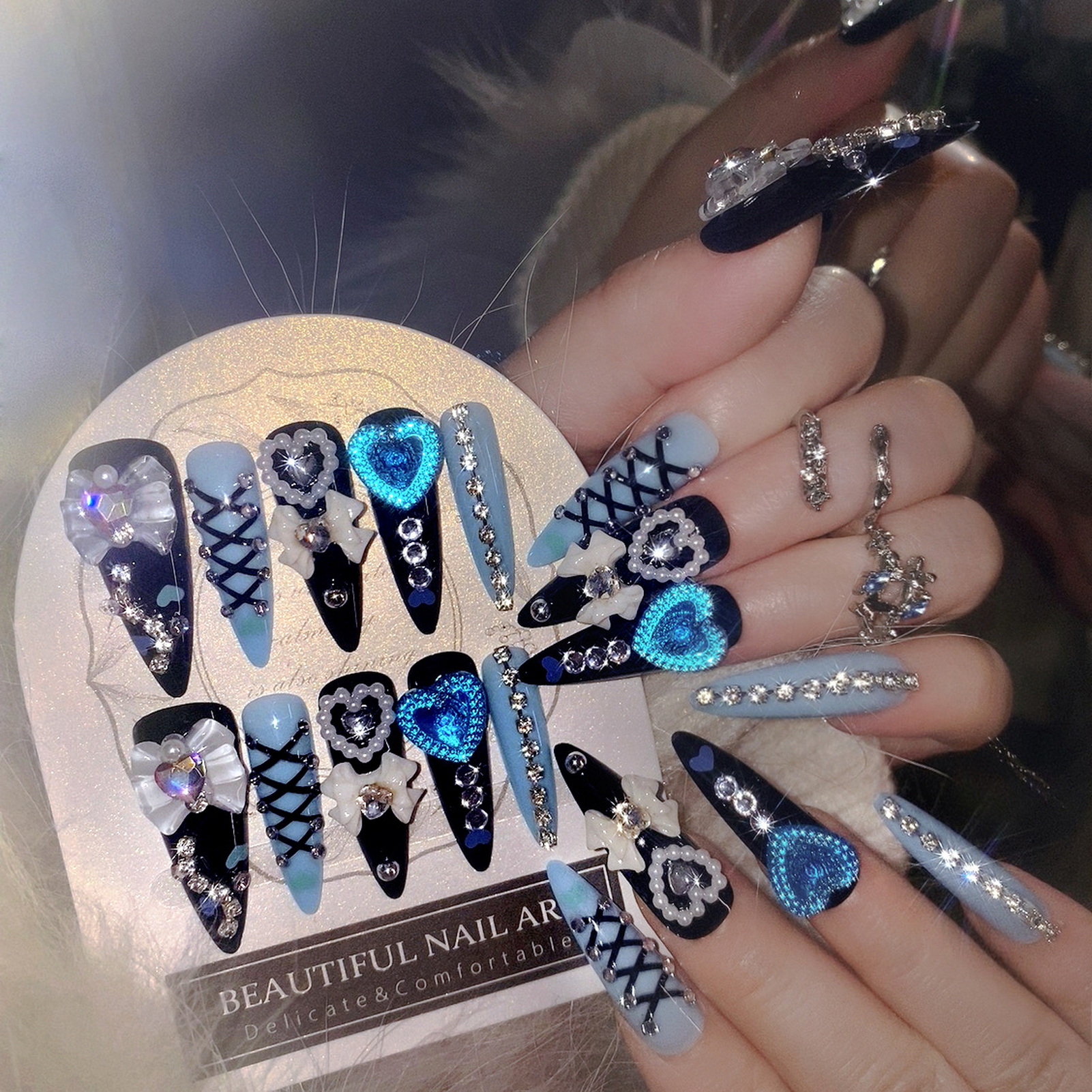 24pcs 3D Bow Decor False Nails - Resin Craft Material incelemesi ve fiyatı