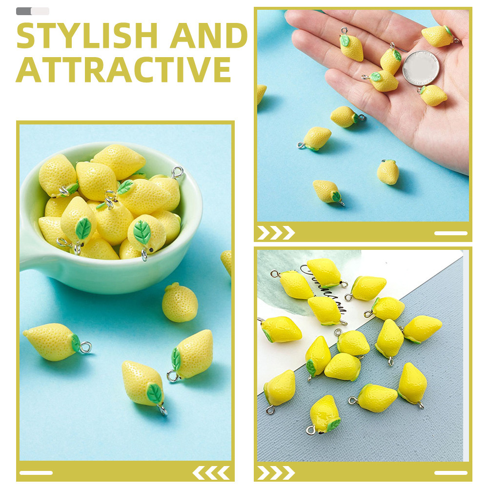 20Pcs Resin Lemon Charms Fruit - Crafting Resin incelemesi ve fiyatı