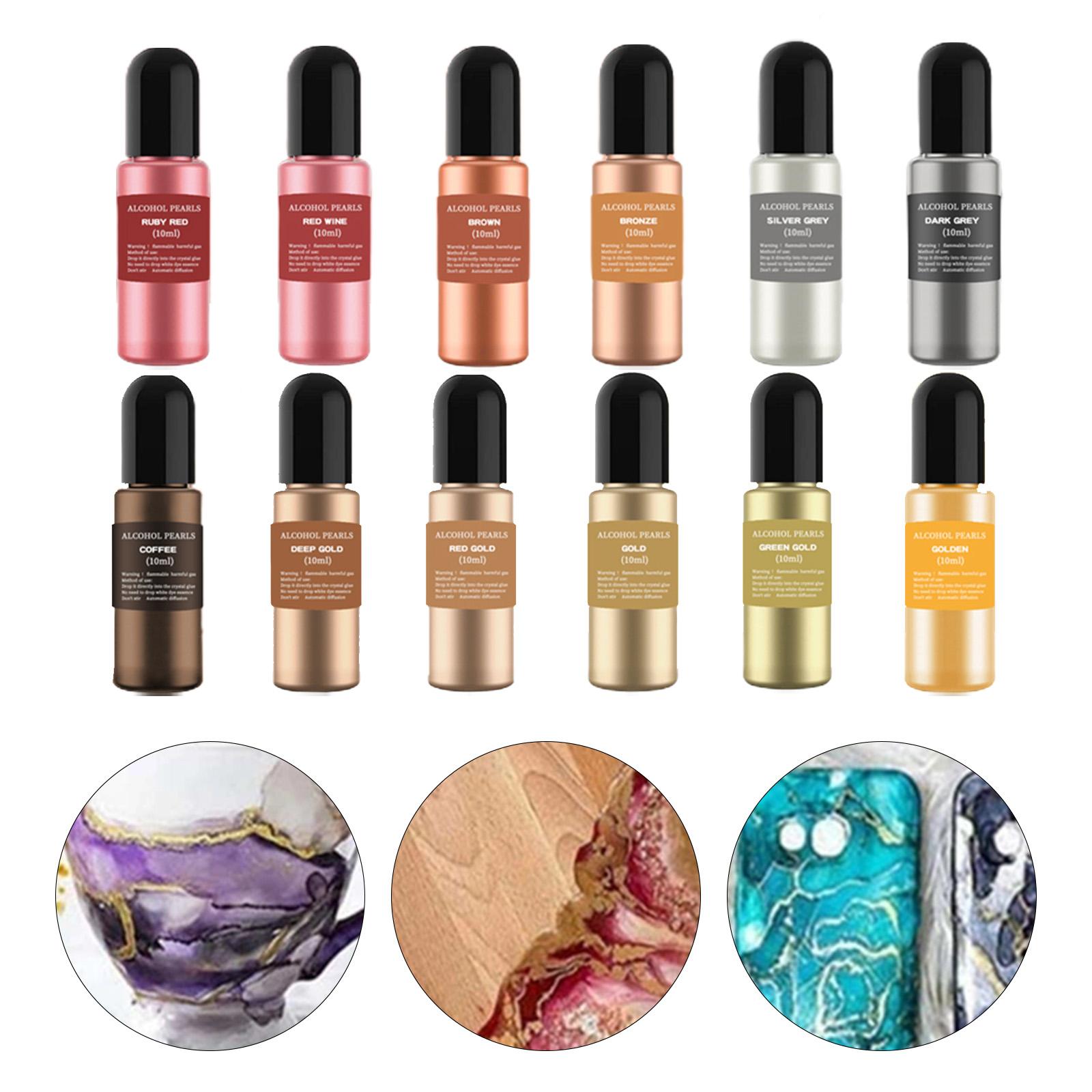 12 Bottles Metallic Alcohol In - Resin Dye Alcohol incelemesi ve fiyatı