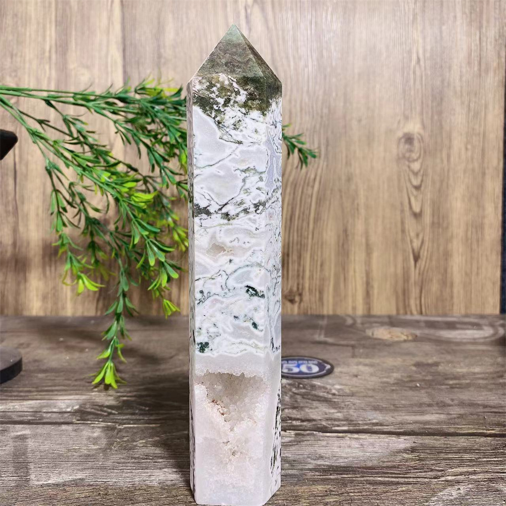Big Green Moss Agate Druzy Nat - Terrarium Moss Art incelemesi ve fiyatı