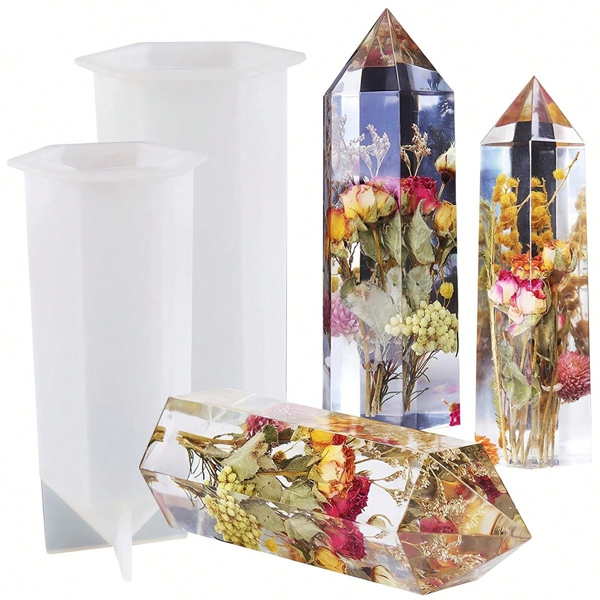 1Pcs Crystal Tower Resin Silic - Flower Preservation Resin incelemesi ve fiyatı