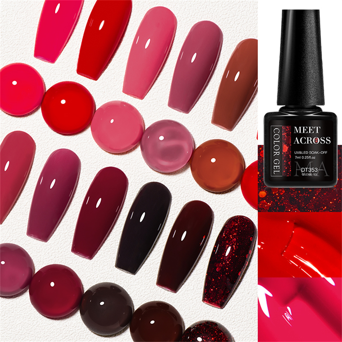 8pcs Gel Nail Polish Set HEMA  - Resin Glitter Pack incelemesi ve fiyatı
