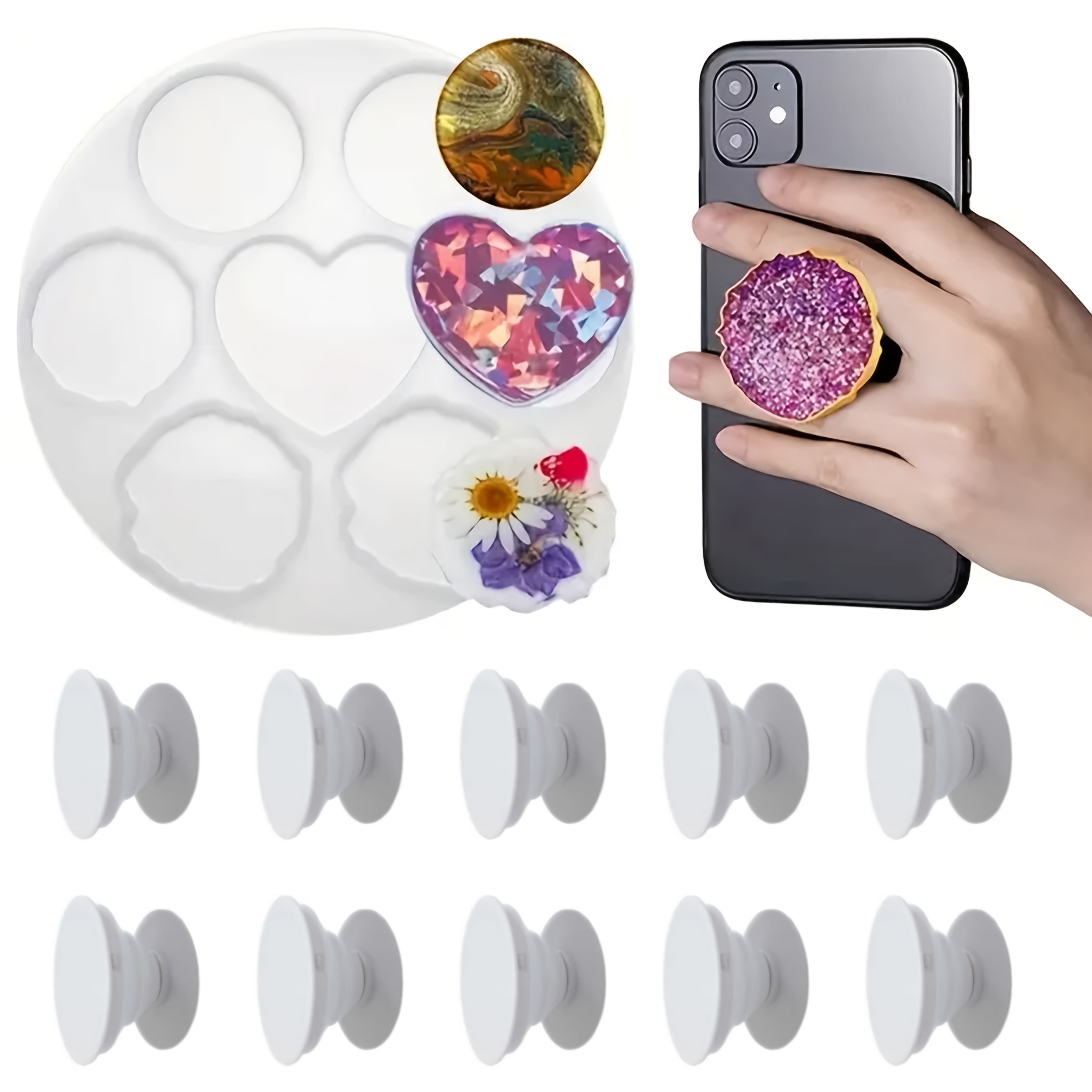 11Pcs, Irregular Phone Holder  - Coaster Mold Round incelemesi ve fiyatı