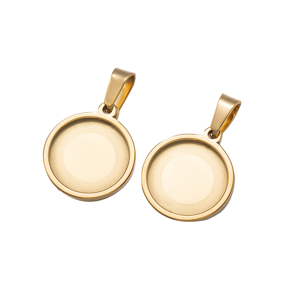 5Pcs/Lot Stainless Steel Round - Bezels Set Pendant incelemesi ve fiyatı