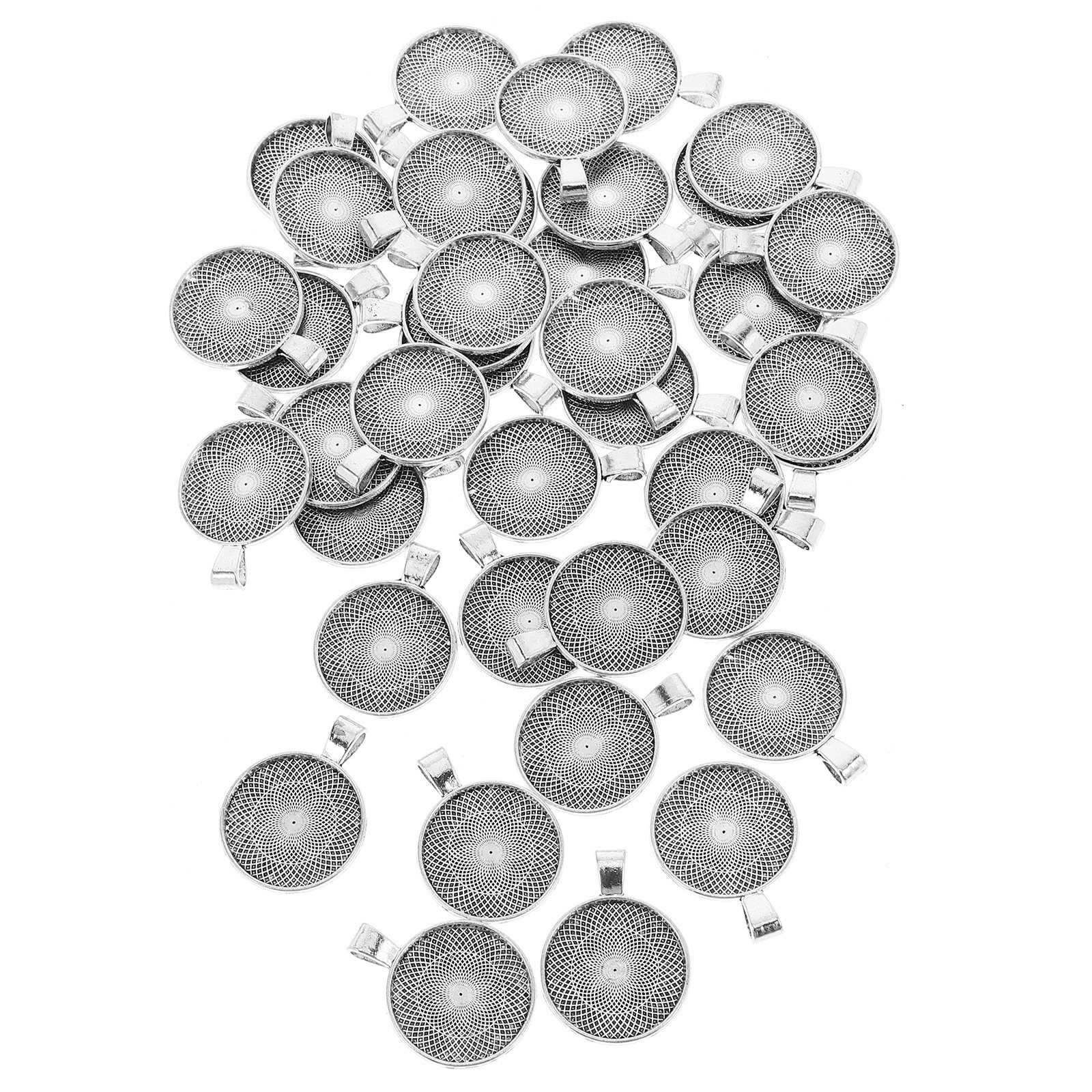 40Pcs Round Pendant Bezels Fla - Crafting Resin incelemesi ve fiyatı