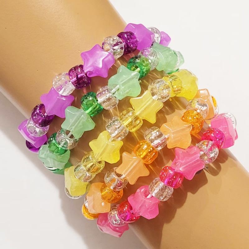 5 Glow star kandi bracelet set - Resin Glitter Pack incelemesi ve fiyatı