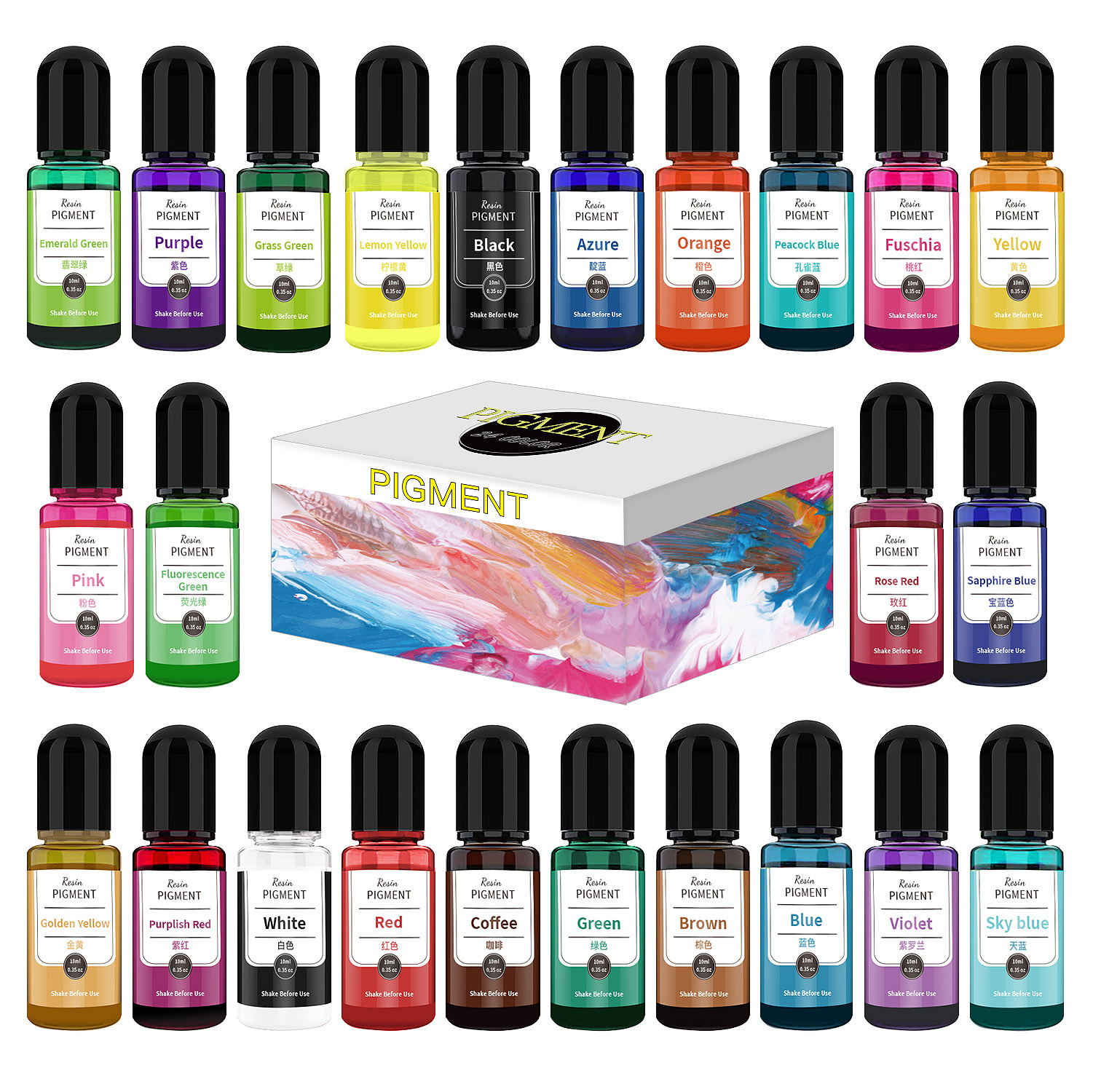 24 Color Art Ink Alcohol Resin - Resin Dye Alcohol incelemesi ve fiyatı