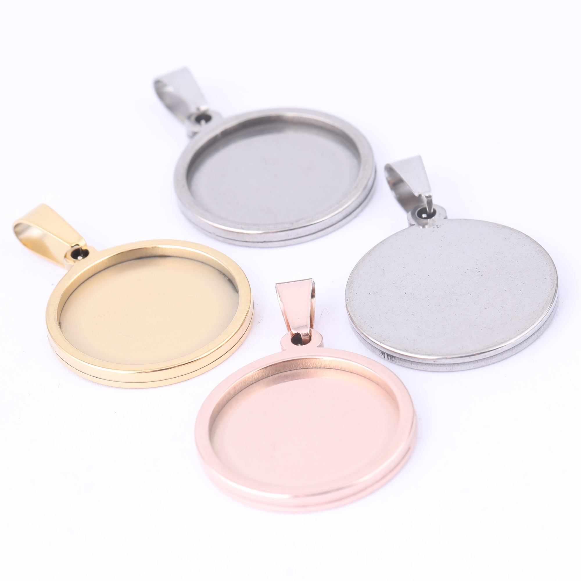 5pcs Stainless Steel 16mm 18mm - Bezels Set Pendant incelemesi ve fiyatı